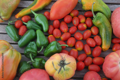 tomatoes green peppers cherry tomato and paprika