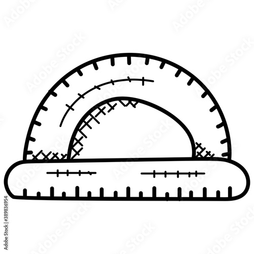 
A measuring instrument, protractor or degree tool
