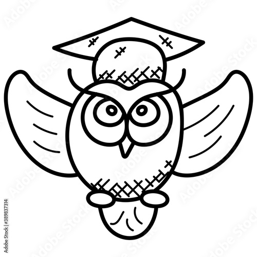 
An owl wearing mortar board, graduate ow

