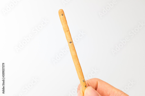 Sesame sticks on white background
