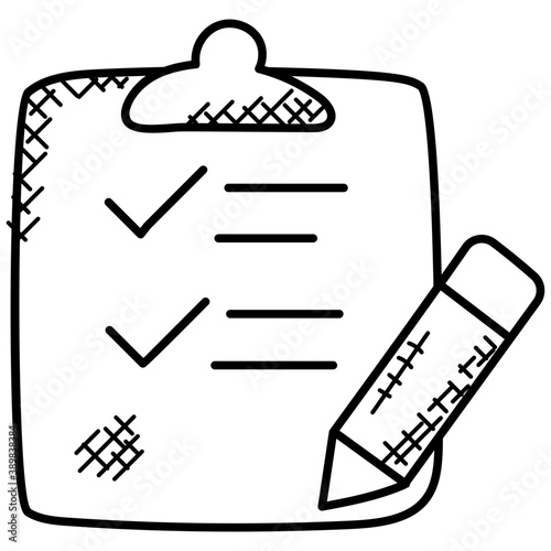 
A checklist on clipboard with pencil 
