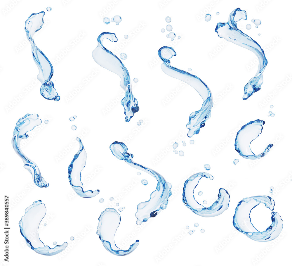Fototapeta premium Splashing of water abstract background, 3d rendering