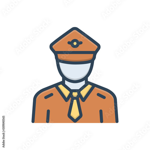 Color illustration  icon for pilot