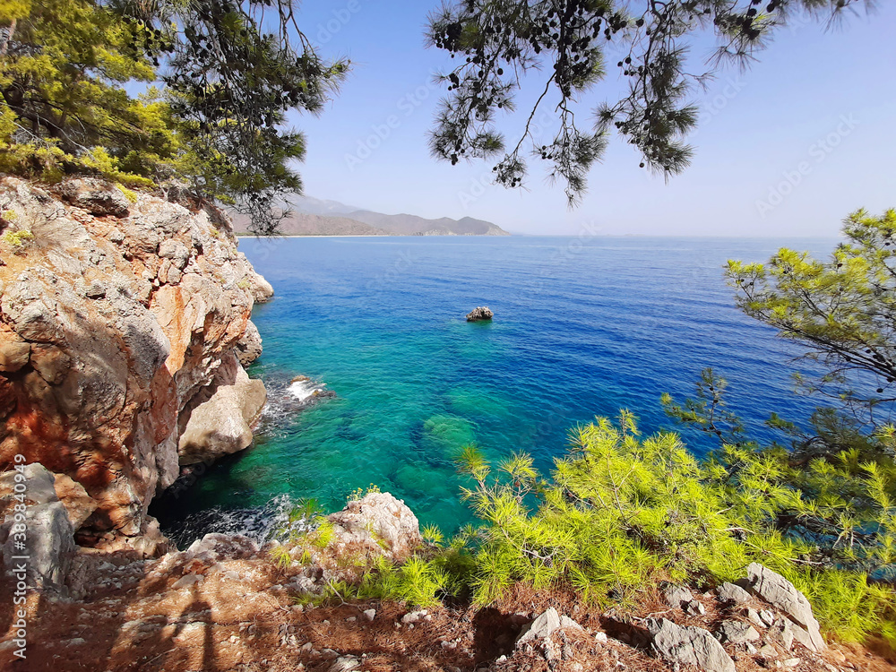 Antalya. Turkey. the mediterranean coast.
 The Demre Myra area is a unique combination of spectacular mountain landscapes and azure sea waters.