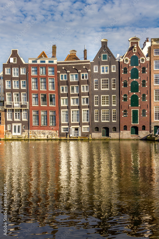 Typical houses in Amsterdam, The Netherlands