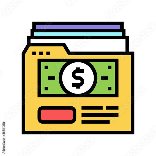 investment archive folder color icon vector. investment archive folder sign. isolated symbol illustration