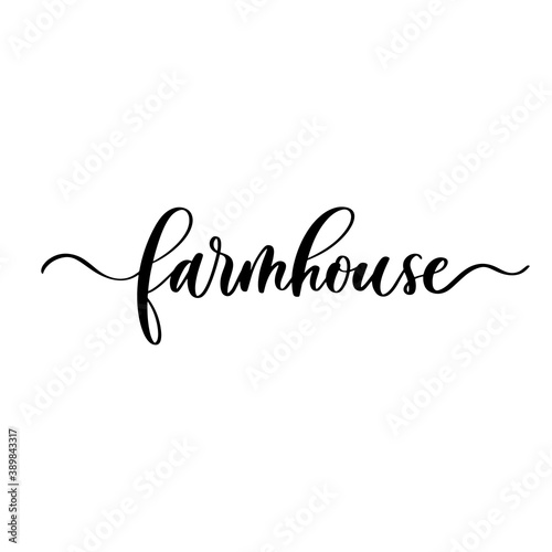 Farm house - vector calligraphic inscription with smooth lines for the names and logos of firms,labels and design shops and your business.