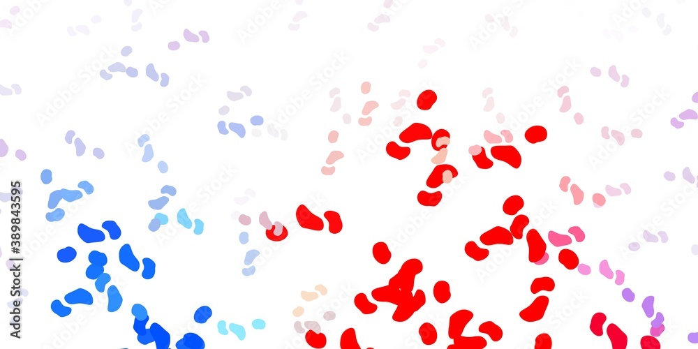Light blue, red vector texture with memphis shapes.