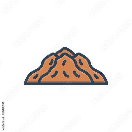 Color illustration icon for pile