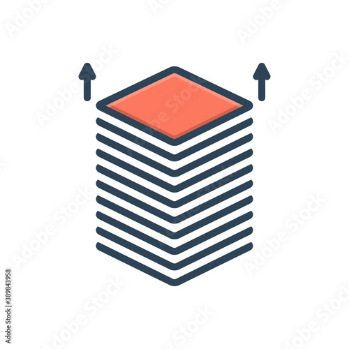 Color illustration icon for pile