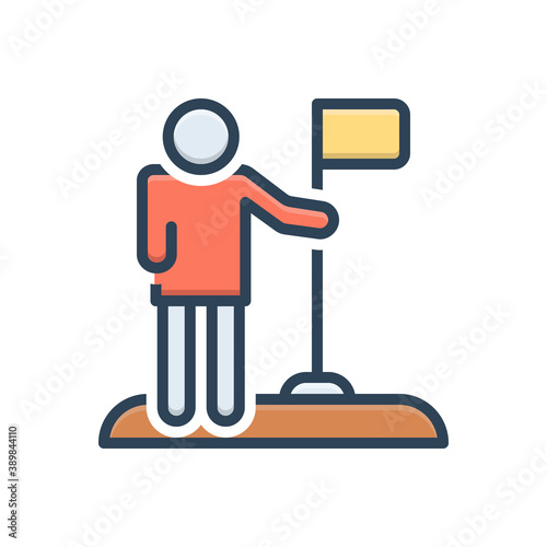 Color illustration icon for citizen