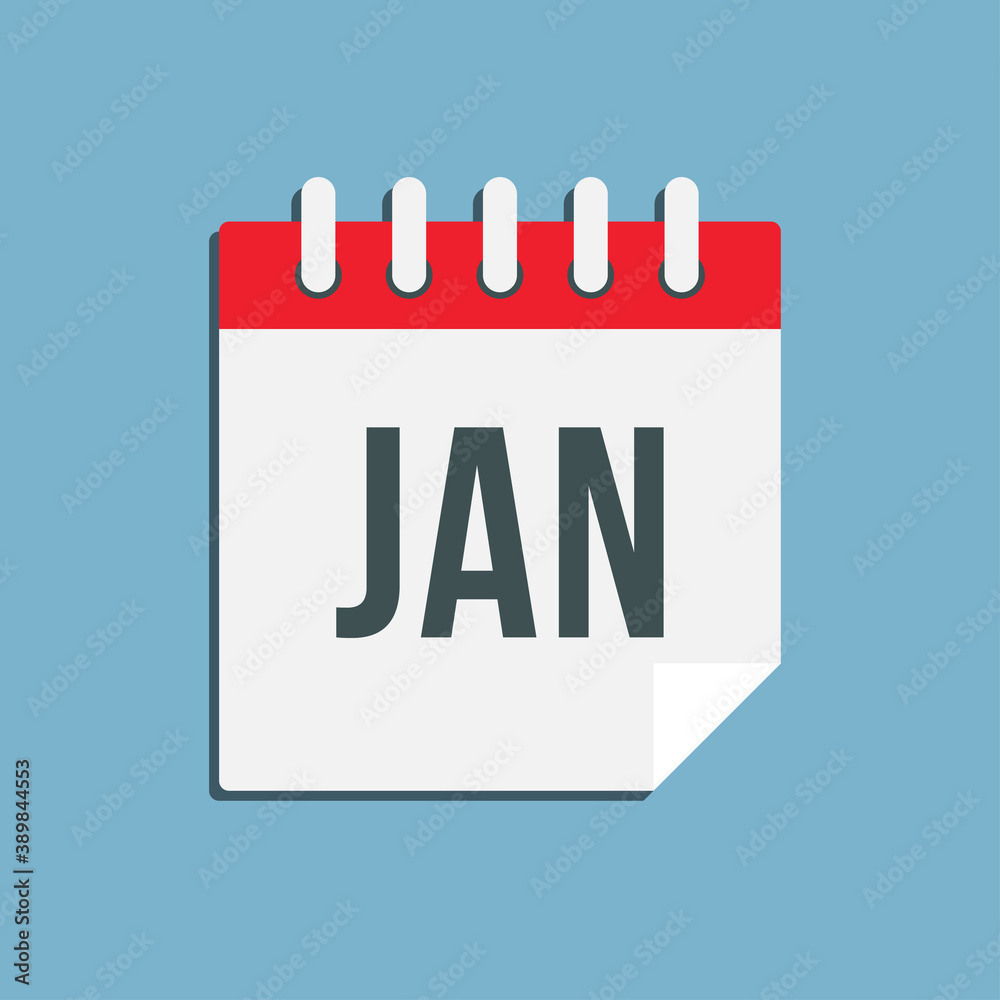 Vector icon day square calendar, month January Vector icon day square calendar, month January