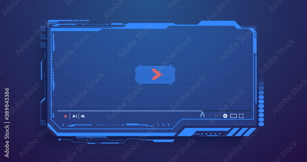 Comité Plata cooperar Futuristic Desktop Video player, modern digital Video player for the web  templates. New Media Player interface. Skin video player. Template for Web  and Mobile Apps. Vector vector de Stock | Adobe Stock