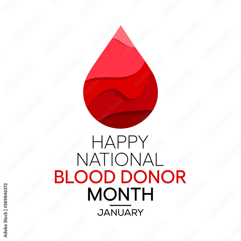 Vector illustration on the theme of National Blood Donor month observed each year during January.