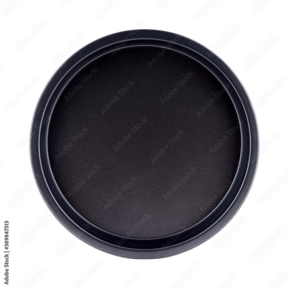 Cake form isolated on white background, copy space. Cake cup, metal mold, bakeware. Top view, flat lay, above Cake form isolated on white background, copy space. Cake cup, metal mold, bakeware. Top view, flat lay, above