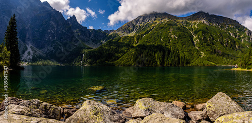 Fototapeta Naklejka Na Ścianę i Meble -  Morskie Oko, or Eye of the Sea in English, is the largest and fourth-deepest lake in the Tatra Mountains, in southern Poland.