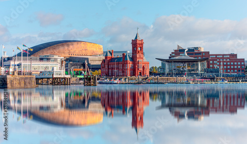Panoramic view of the Cardiff Bay - Cardiff, Wales photo