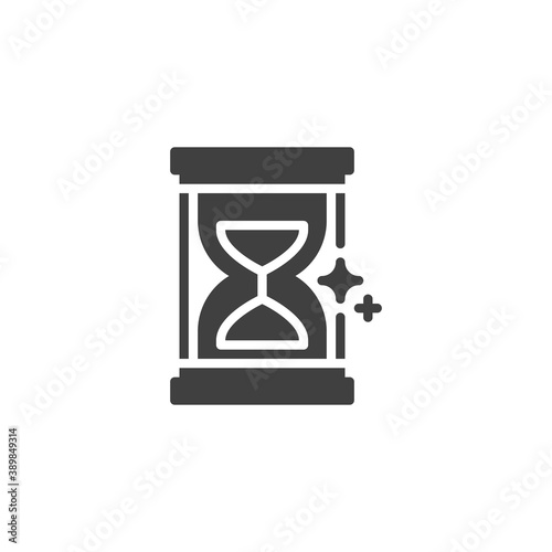 Magic sand clock vector icon. filled flat sign for mobile concept and web design. Fantasy hourglass glyph icon. Symbol, logo illustration. Vector graphics