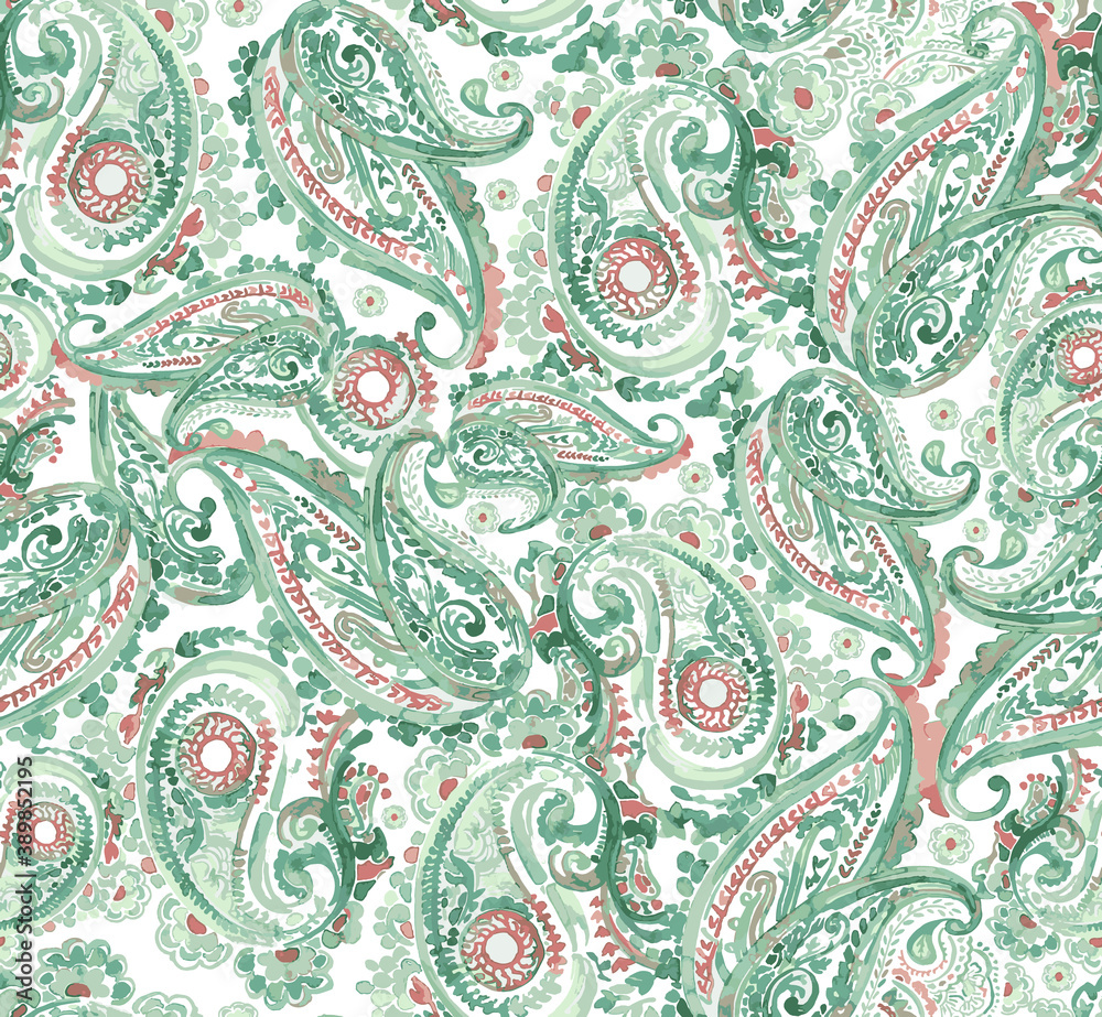Shawl pattern. Seamless Asian Textile Background. Damask seamless pattern, paisley pattern