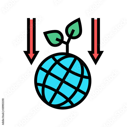 environment deterioration color icon vector. environment deterioration sign. isolated symbol illustration