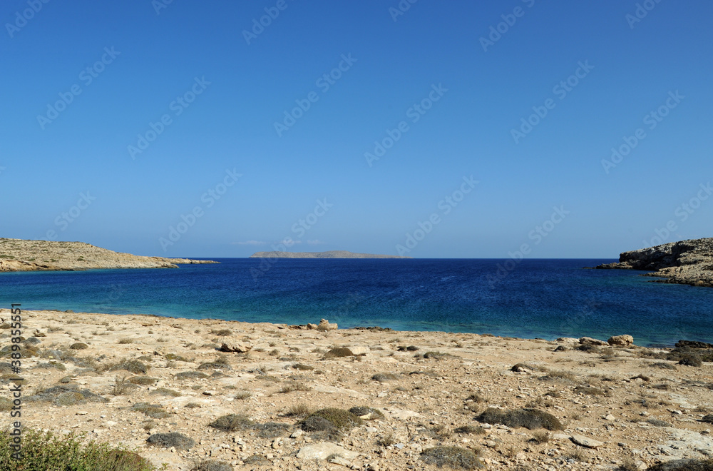 L'emplacement du port antique de Gournia près d'Agios Nikolaos en Crète