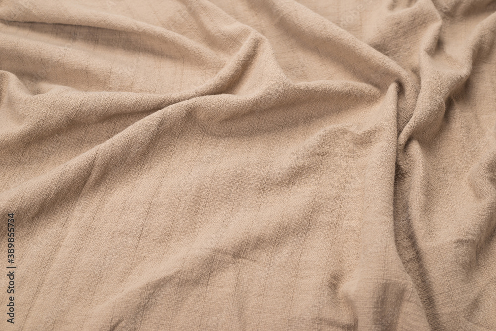 Fototapeta premium Cotton beige fabric pattern.