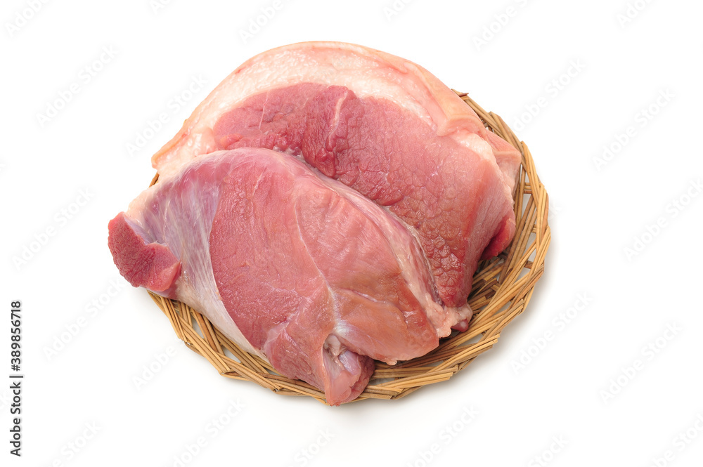 Raw pork meat isolated on white background Raw pork meat isolated on white background