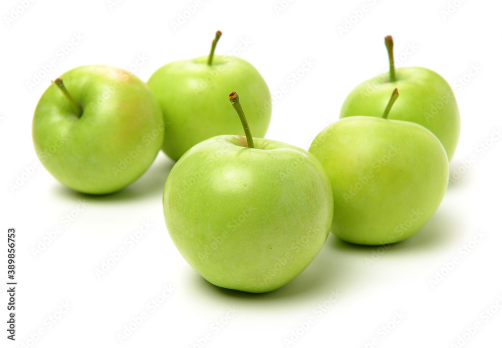 Green apples isolated on white background Green apples isolated on white background