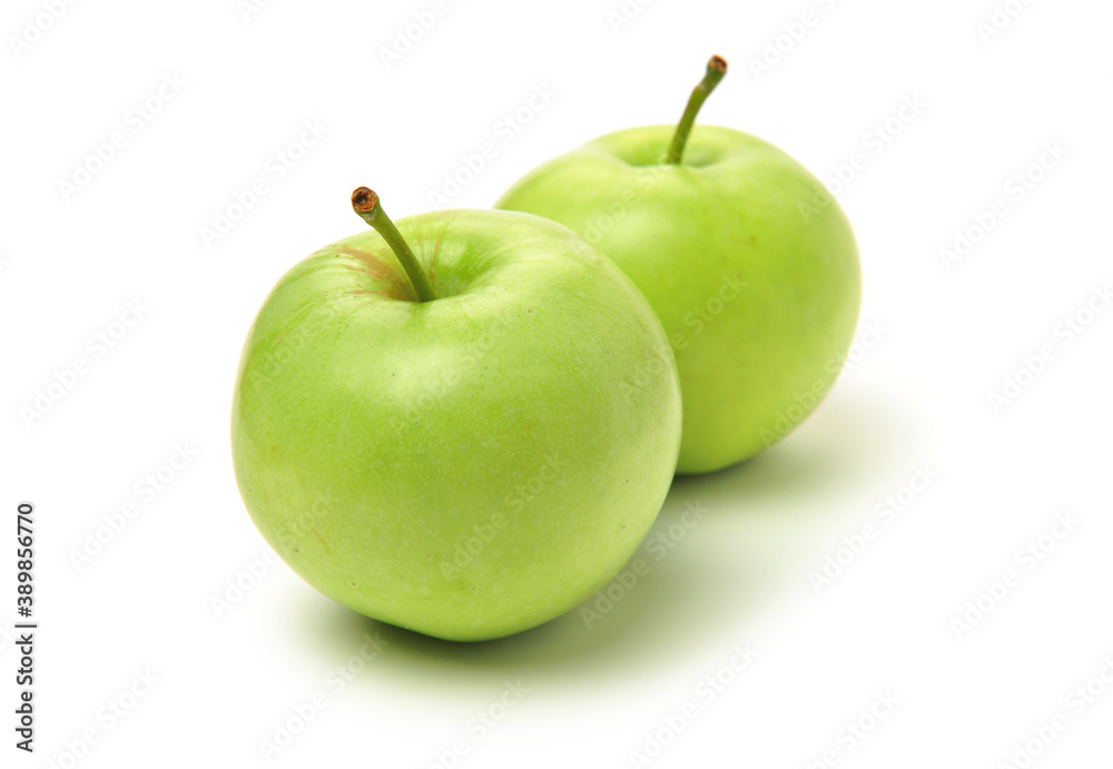 Green apples isolated on white background Green apples isolated on white background