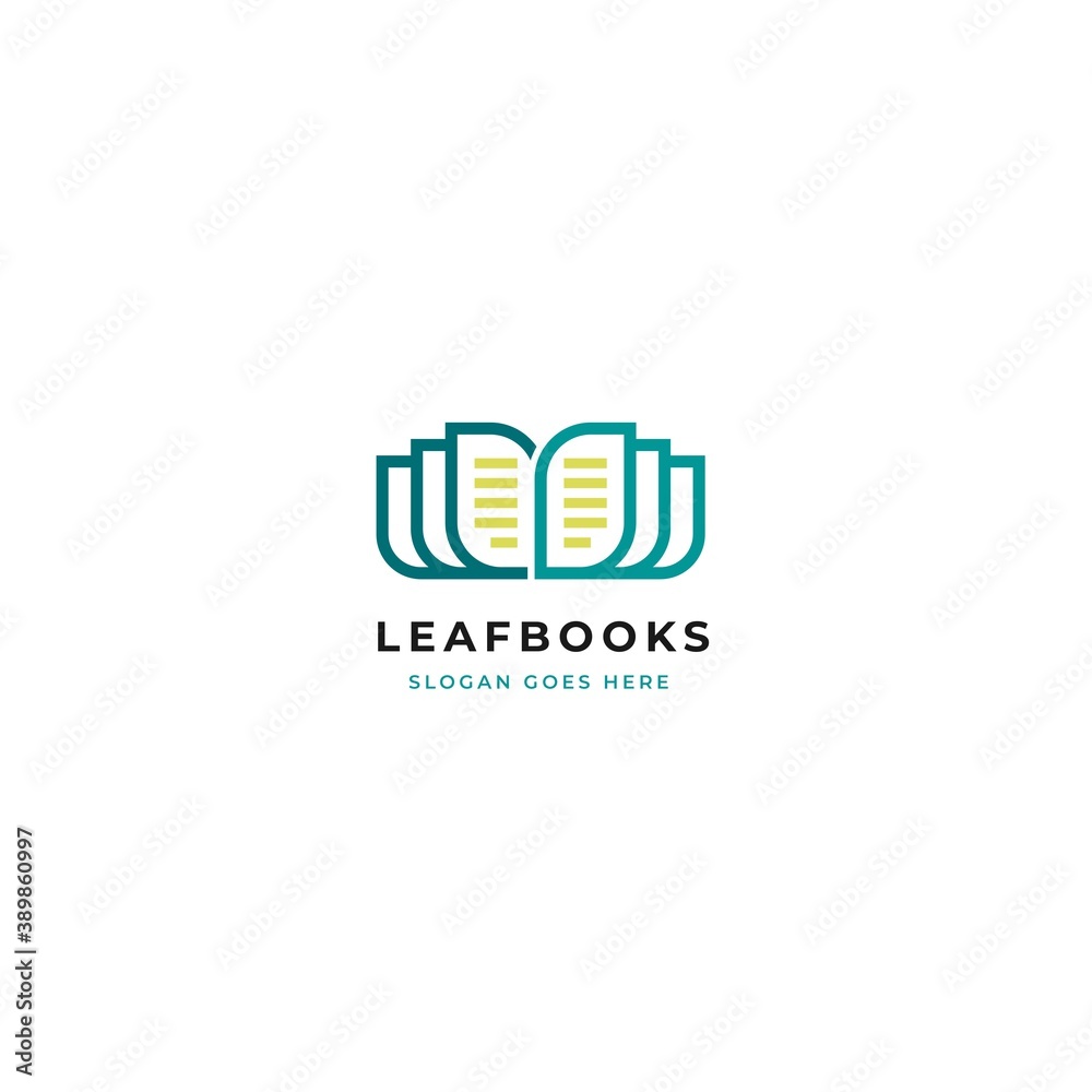 Book nature leaf vector logo template. Suitable for Online Education And Learning Concept