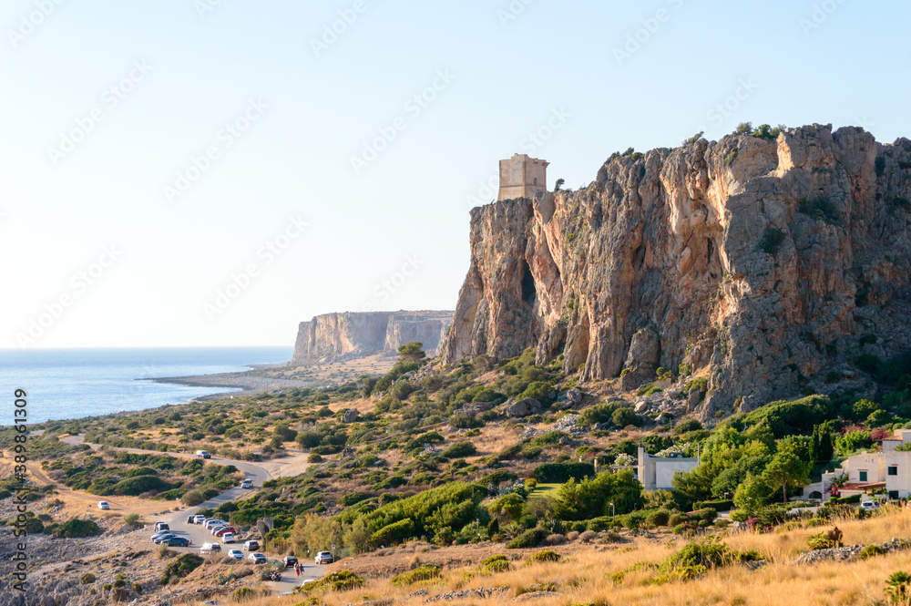 Amazing view of a Mediterranean landscape from the Macari viewpoint in Sicily near San Vito Lo Capo Amazing view of a Mediterranean landscape from the Macari viewpoint in Sicily near San Vito Lo Capo