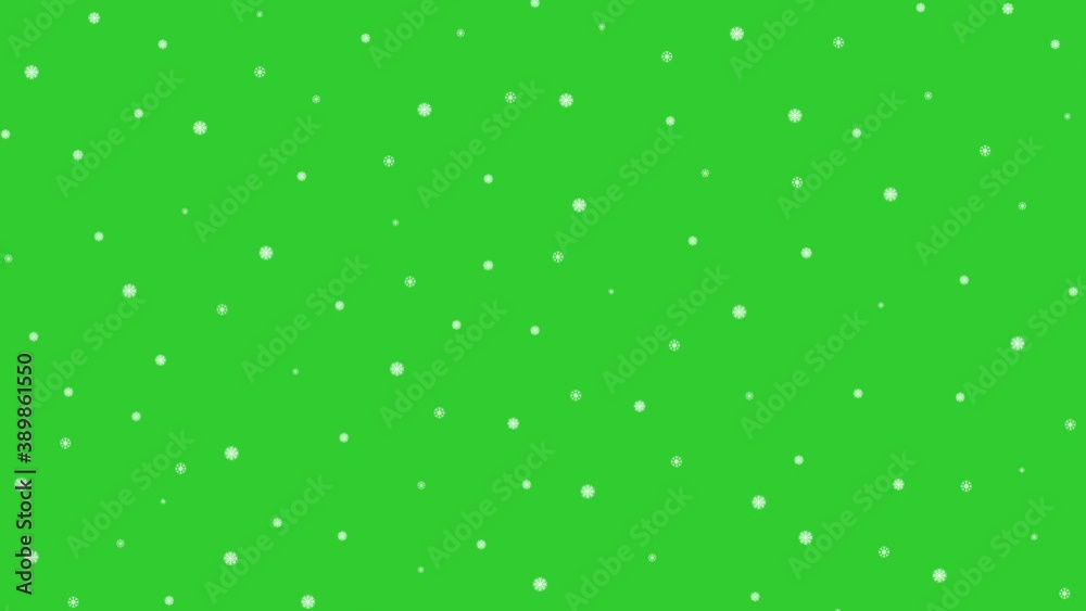 Christmas motion background. Isolated snowfall with white snow flakes on green background. Looped video. Christmas motion background. Isolated snowfall with white snow flakes on green background. Looped video.