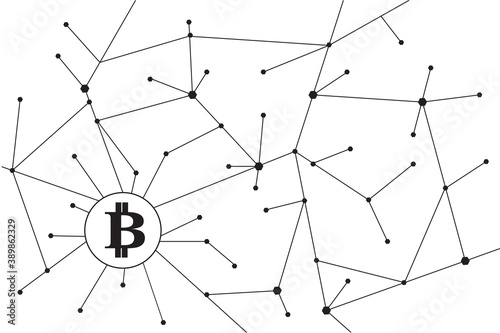 Blockchain - bitcoin software platform isolated on white background. For digital asset, financial system and bitcoin network. Creative and modern business concept, blockchain vector 