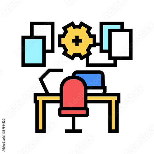 workplace organisation color icon vector. workplace organisation sign. isolated symbol illustration