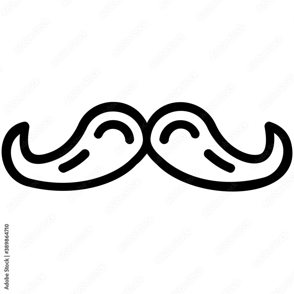Mustache depiction in a icon with grown hairs on upper lips of men with curvy angle
Mustache depiction in a icon with grown hairs on upper lips of men with curvy angle