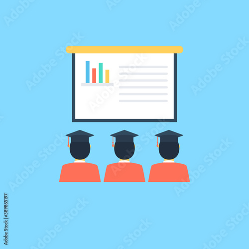 
A speaker giving lecture to attendees standing 
