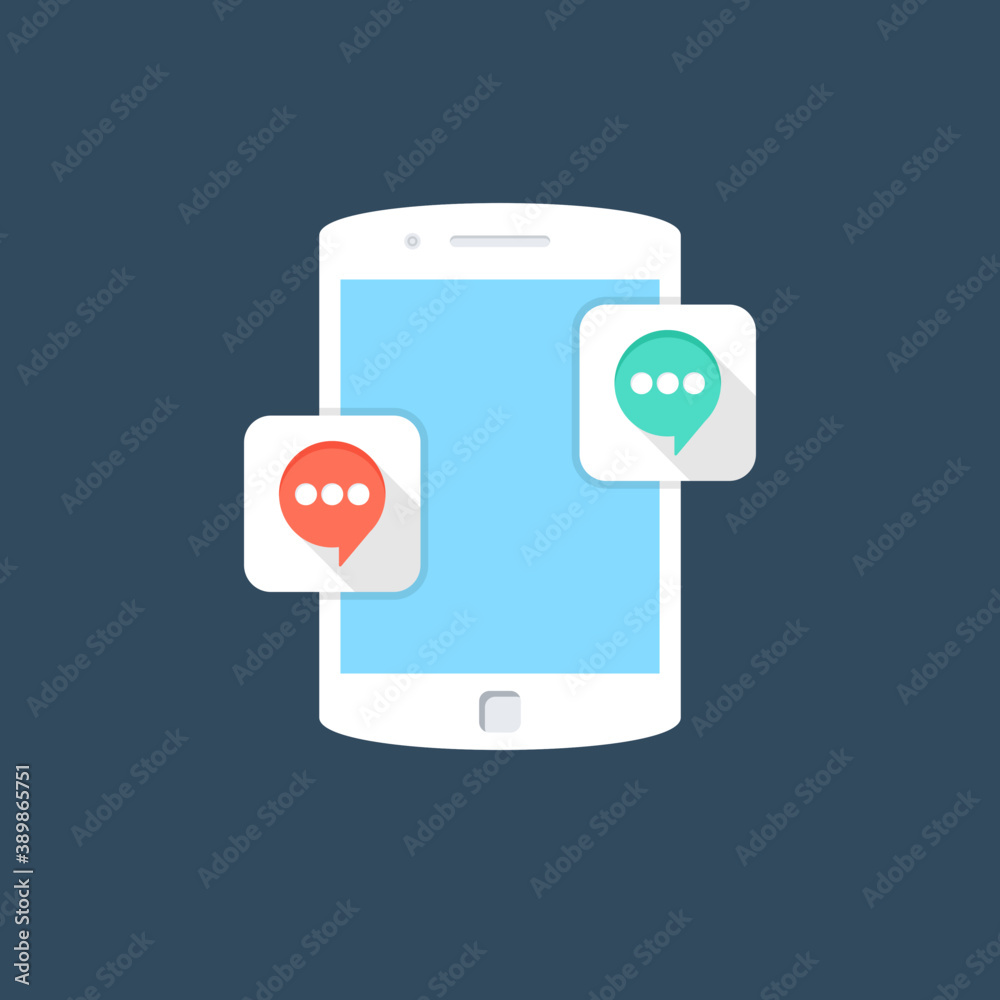 Mobile phone with chat bubbles, mobile communication
Mobile phone with chat bubbles, mobile communication