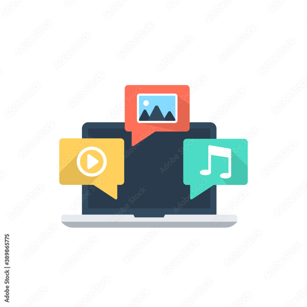 Flat icon design of multimedia marketing
Flat icon design of multimedia marketing