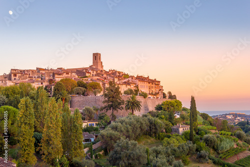 Sunset in the village of Saint Paul de Vence, France