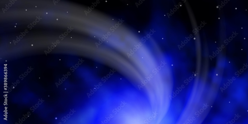 Obraz premium Dark BLUE vector template with neon stars.