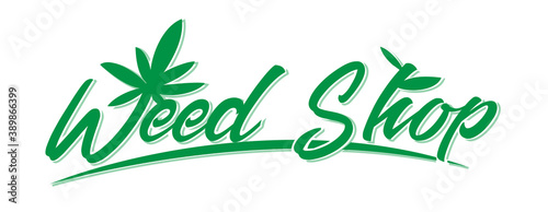 green weed shop logo. vector