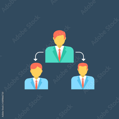
Delegation Task, icon concept is management leadership 
