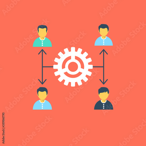 
Delegation Task, icon concept is management leadership 
