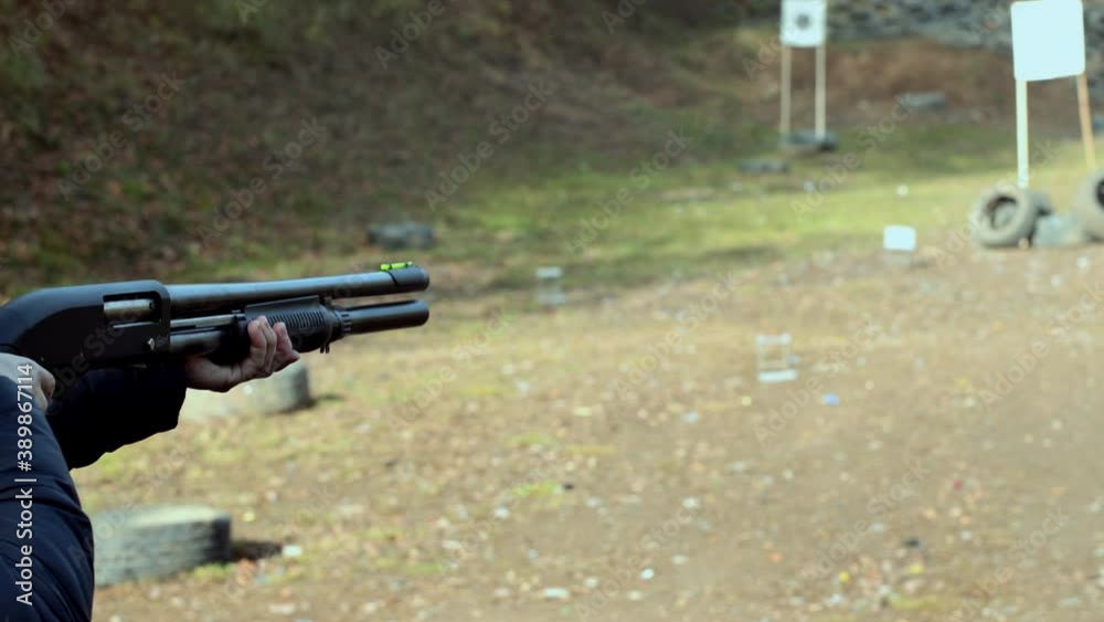 Sports shooting. The weapon. Shot from a sports rifle. Shot from a hunting rifle. Sports shooting. The weapon. Shot from a sports rifle. Shot from a hunting rifle.