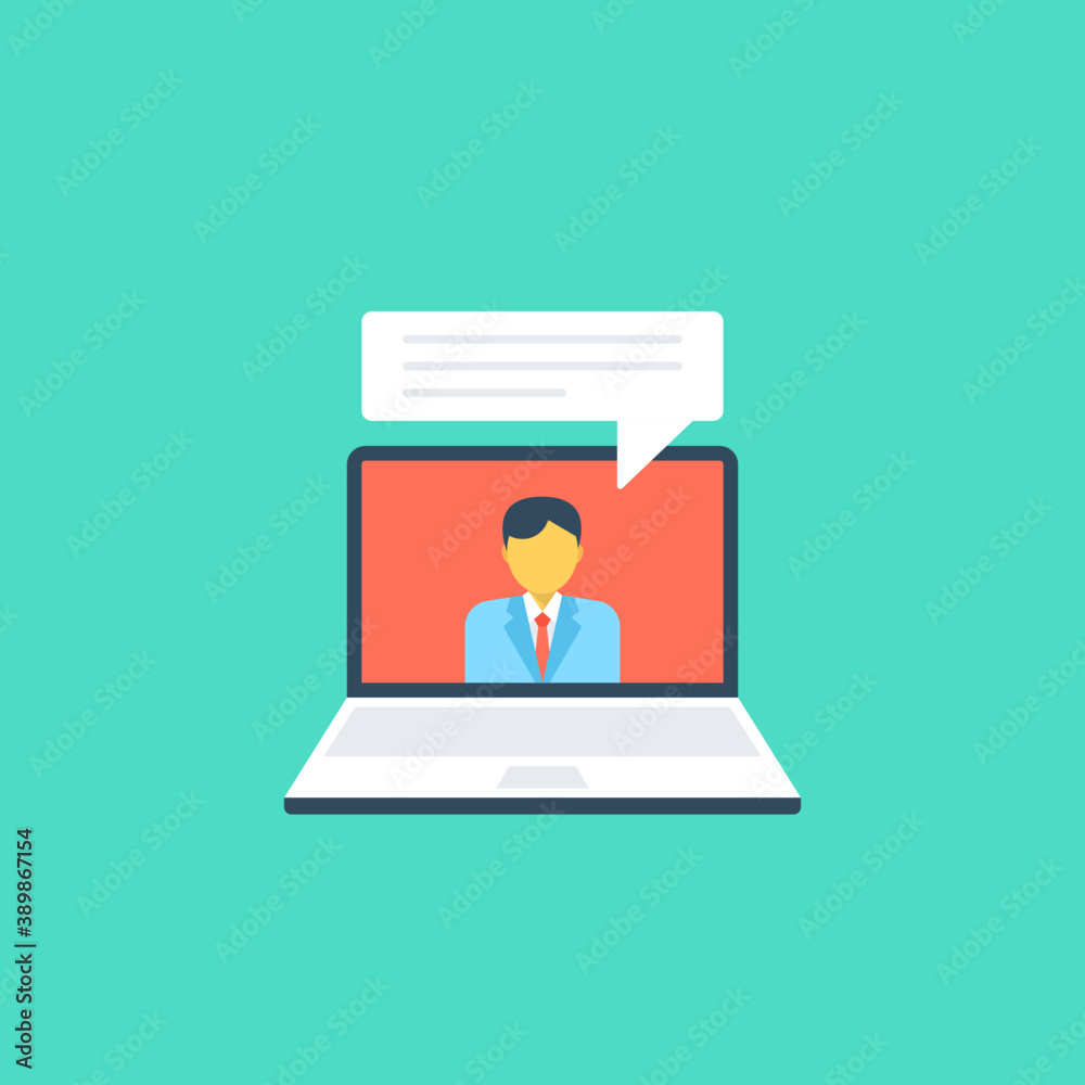 Online consulting website flat design icon
Online consulting website flat design icon