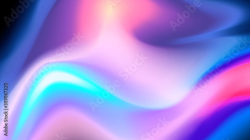 Abstract modern liquid violet horizontal background. Soft light spectral colors. Spectacular texture with chaotic waves. Halftone effect. Trendy minimalistic look for mobile phones, cards, posters..