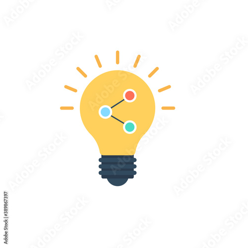 
A light bulb giving new ideas showing data insight concept 
