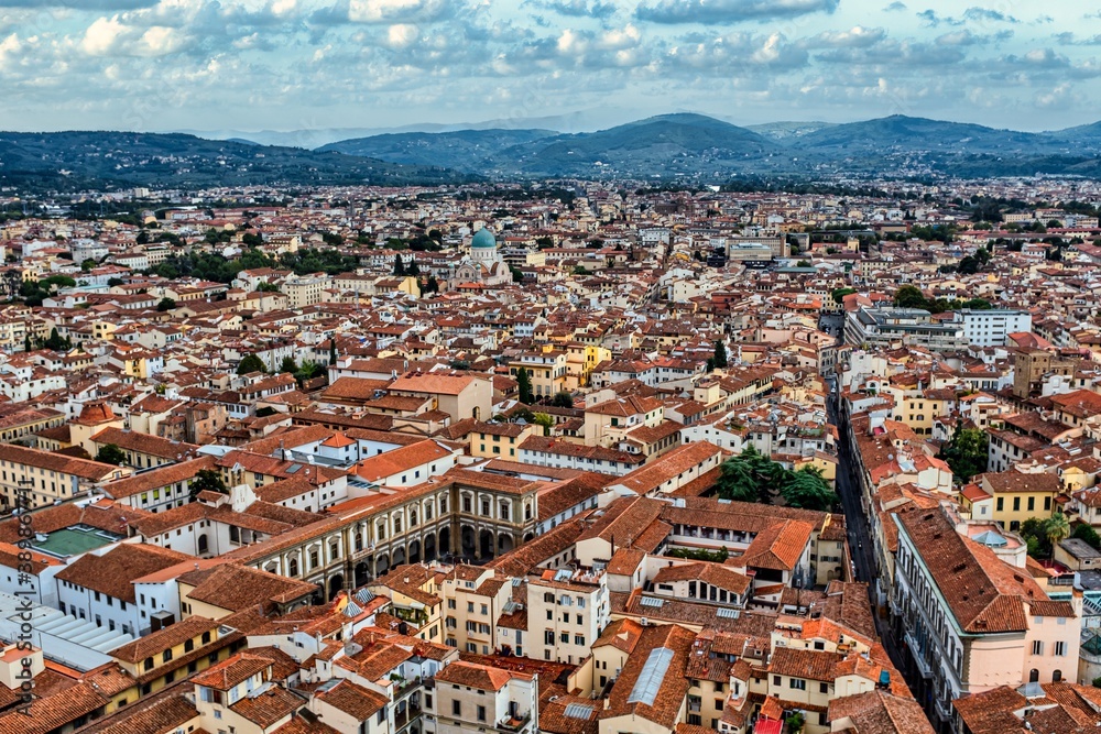 Florence Townscape Rooftops with Great Synagogue Panoramic View