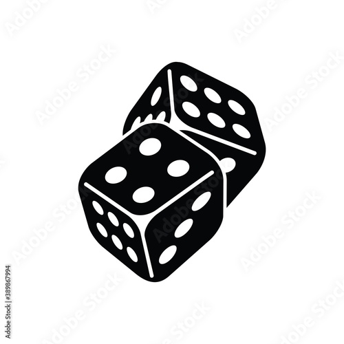 Pair of dice to gamble  icon, gambling icon for casino apps and websites, vector illustration