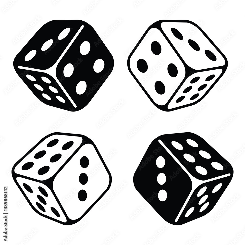 Pair of dice to gamble icon, gambling icon for casino apps and websites, vector illustration Pair of dice to gamble icon, gambling icon for casino apps and websites, vector illustration